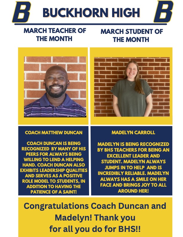 Congratulations to Coach Duncan and Maddie!!! #BuckPride
