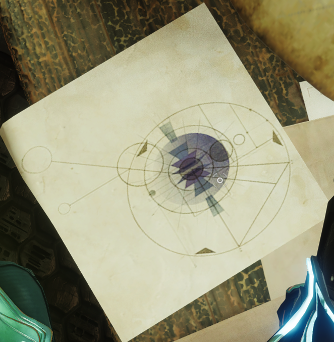 gibapsp's tweet photo. @MrRoflWaffles one have a lot of circles intersected by lines, just like the 9 imagery. 

But the scales vary and they are all conected/intersected in some way.  in the middle of it i shows some sorth of two planes in parallel goint infintly to an Vanishing point. https://t.co/W2LmzoXAKD