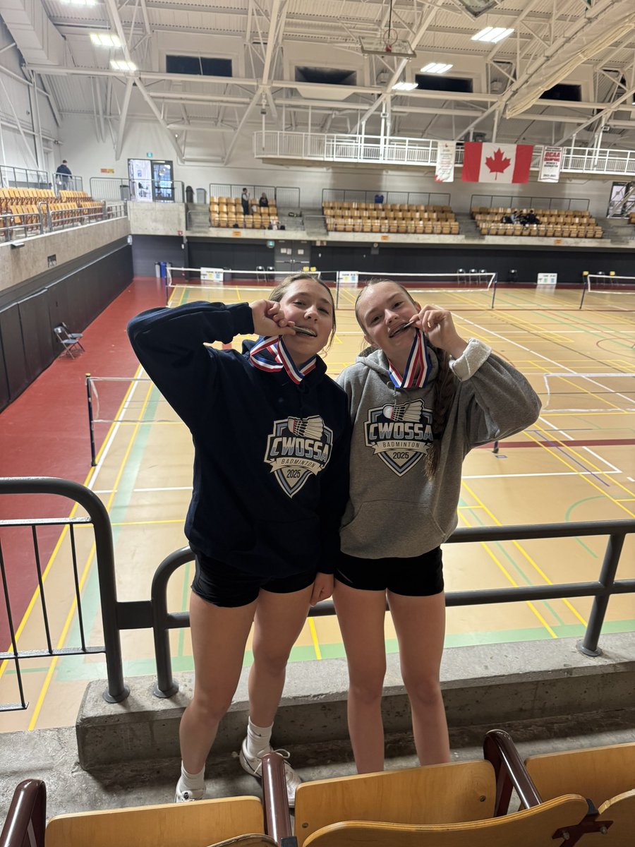 Second place (Girl’s Doubles) in Junior CWOSSA Badminton! Congrats Leslie McClelland and Kate Klunder! <a href="/SJCEagles/">St. John's College</a>