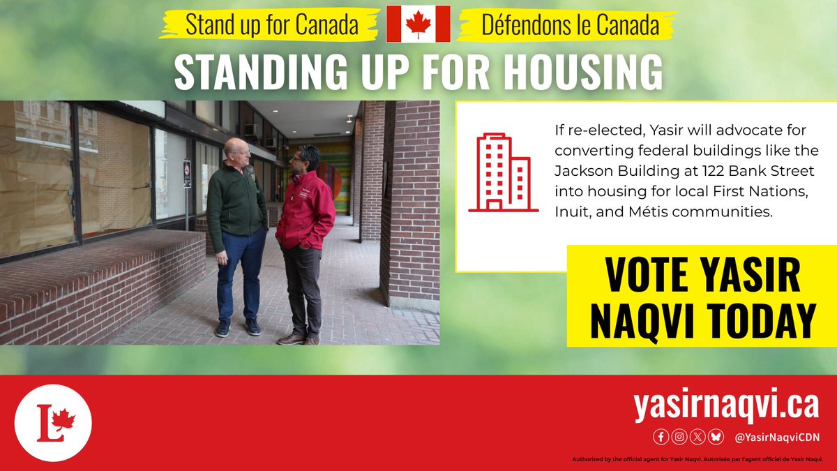 YasirNaqviCDN's tweet photo. I am committed to tackling the housing crisis by turning federal buildings into homes and using public land to build inclusive, sustainable communities. Renovating buildings rather than demolishing them is good for both affordability and the environment. https://t.co/qPgVsbe9AN