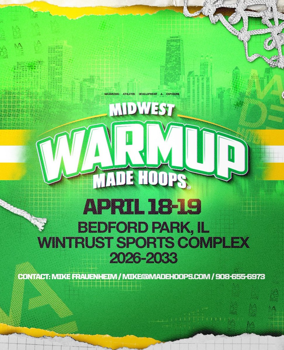 Chi-town Bulldogs (@bulldogschi) on Twitter photo Chi-Town Bulldogs will be attendance at the Made Hoops Midwest Warmup
<a href="/madehoops/">MADE Hoops</a> this weekend 4/18 & 4/19
Bulldogs:
NXT Puma (3) 17U - 15U
Jr.EYBL Open 14U
13U - 12U - 11U - 10U
<a href="/MaxFeldman6/">Max Feldman</a> Chi-Town Bulldogs will be attendance at the Made Hoops Midwest Warmup
<a href="/madehoops/">MADE Hoops</a> this weekend 4/18 & 4/19
Bulldogs:
NXT Puma (3) 17U - 15U
Jr.EYBL Open 14U
13U - 12U - 11U - 10U
<a href="/MaxFeldman6/">Max Feldman</a>