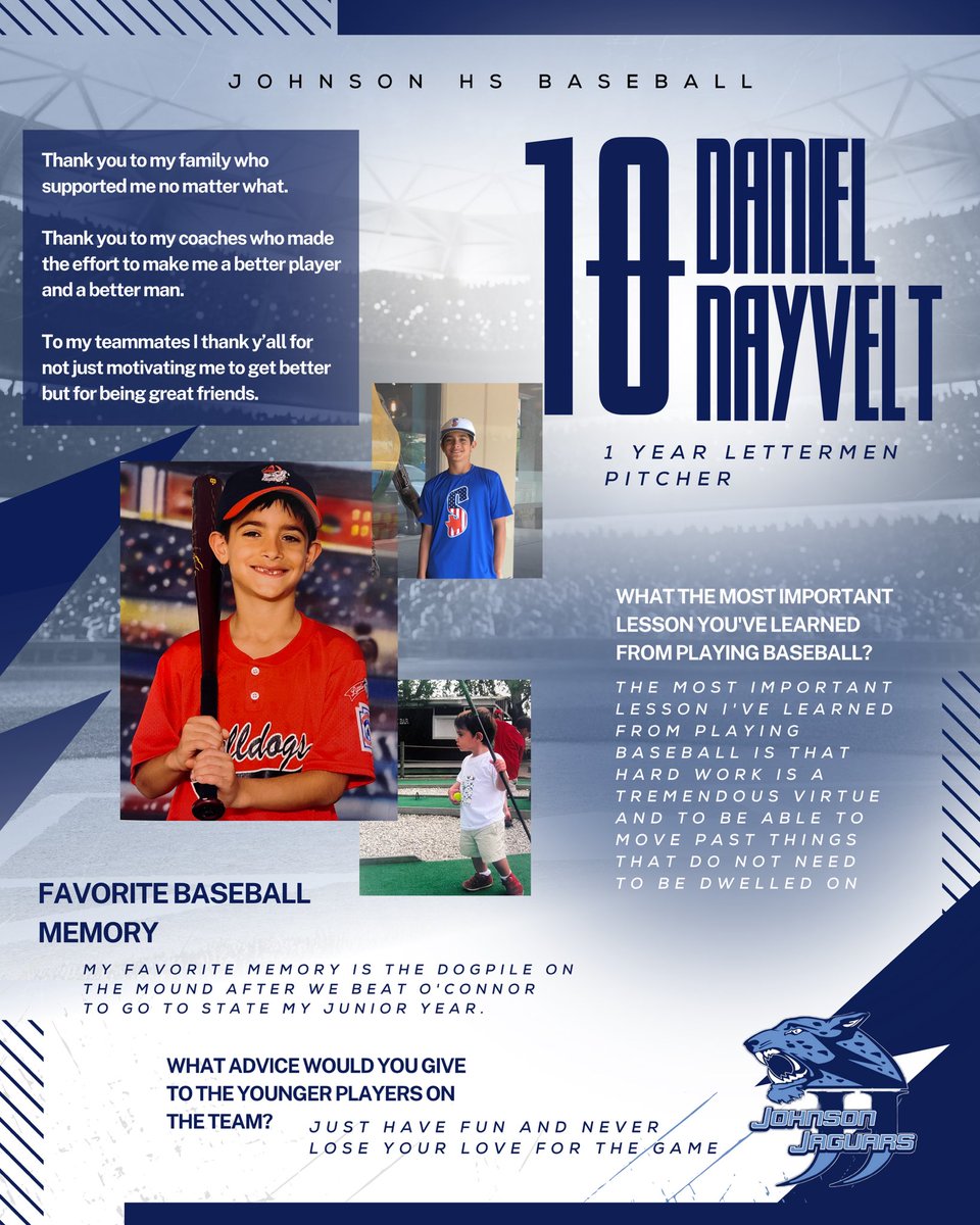 Senior Spotlight: Daniel Nayvelt 

The coaching staff is proud of what Daniel has accomplished and we are excited to see his future accomplishments! #GOJAGS