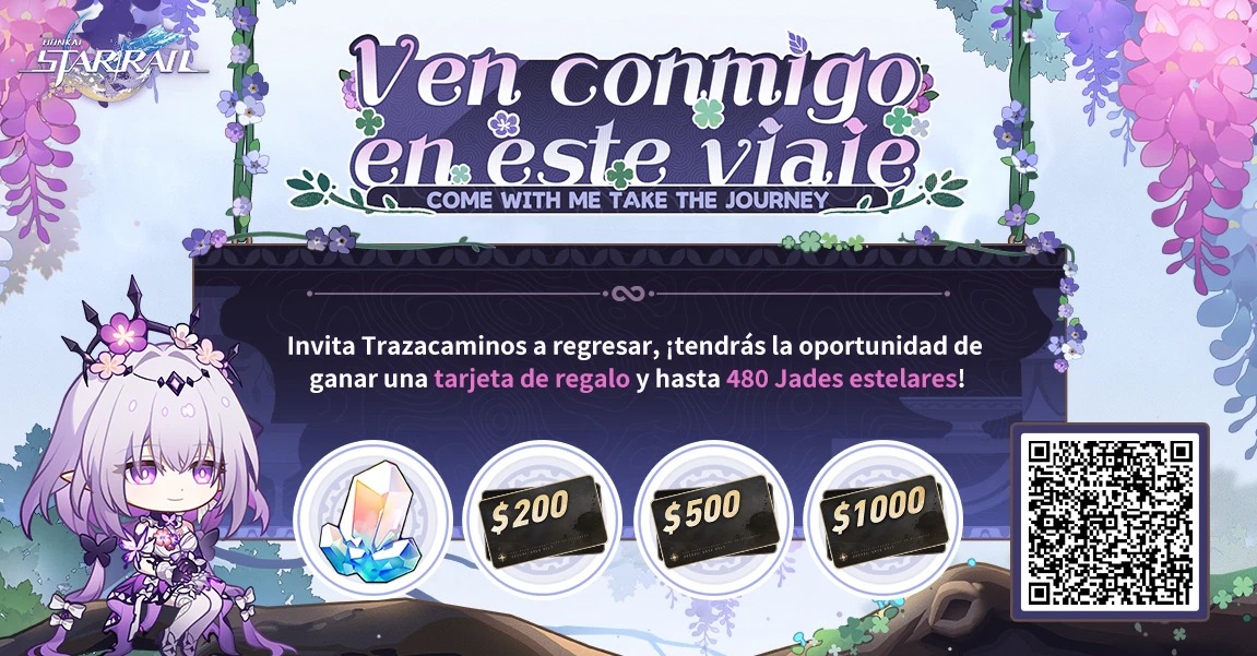 felli_zeroo's tweet photo. Invita a otros Trazacaminos a vincular tu código de invitación e iniciar sesión en el juego para poder ganar Jade estelar, una tarjeta de regalo y más recompensas sorpresa. https://t.co/5gTfblc7p4