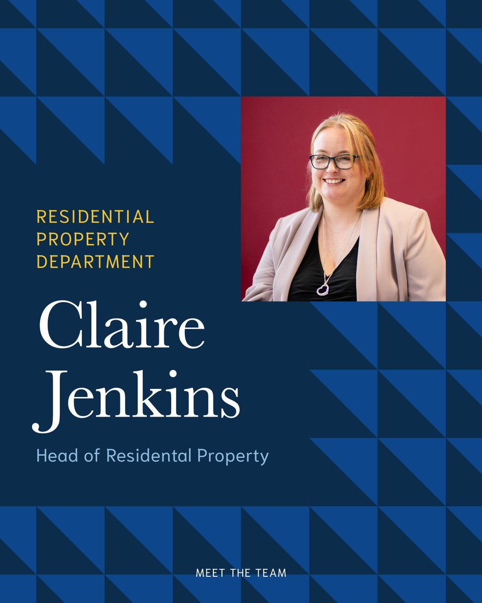 Meet Claire Jenkins, Head of Residential Property at Wace Morgan! With 10+ years’ experience in property law, Claire leads our conveyancing team, supporting clients across the UK. Outside work, she enjoys reading, cooking &amp; family time. #LegalExpert #PropertyLaw