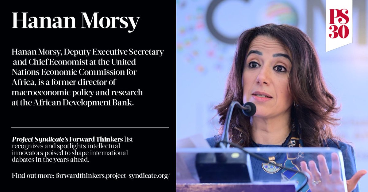 Hanan Morsy (@hananmorsy14) on Twitter photo Iām honored to be included in <a href="/ProSyn/">Project Syndicate</a>ās Forward Thinkers list, launched to mark their 30th anniversary and highlight 30 global voices shaping the future of public debate. Explore the full list and inspiring work of all the Forward Thinkers here: forwardthinkers1.project-syndicate.org. #PS30 Iām honored to be included in <a href="/ProSyn/">Project Syndicate</a>ās Forward Thinkers list, launched to mark their 30th anniversary and highlight 30 global voices shaping the future of public debate. Explore the full list and inspiring work of all the Forward Thinkers here: forwardthinkers1.project-syndicate.org. #PS30