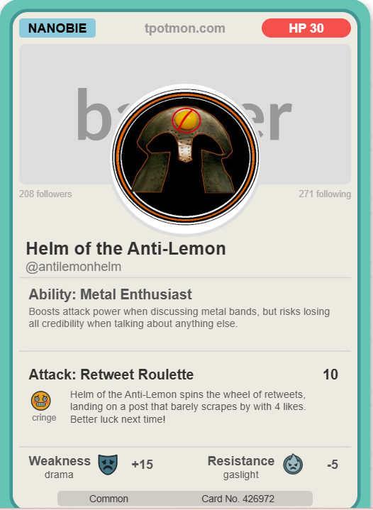 Helm of the Anti-Lemon (@antilemonhelm) on Twitter photo 