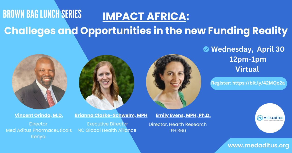Don't miss this important discussion on the impact of the stop-work orders on Africa and the local global health ecosystem Wednesday, April 30th from 12pm to 1pm EDT Register here: bit.ly/42MQo2a
<a href="/ncglobalhealth/">North Carolina Global Health Alliance</a>
<a href="/fhi360/">FHI 360</a>