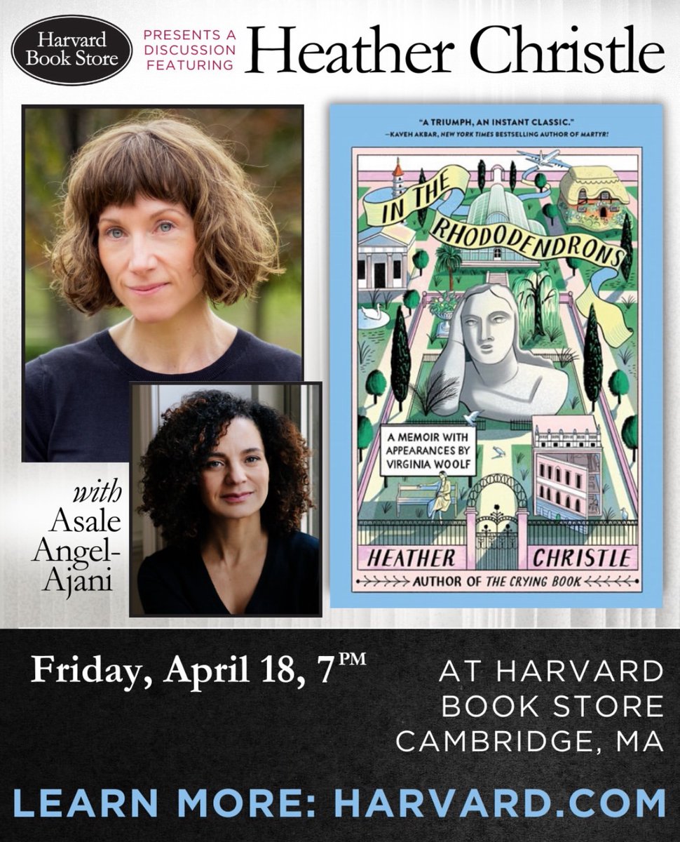 BOSTON!!! Come out tomorrow night for the first event of In the Rhododendrons book tour! 

Totally wild to be back here. I am probably going to cry.
