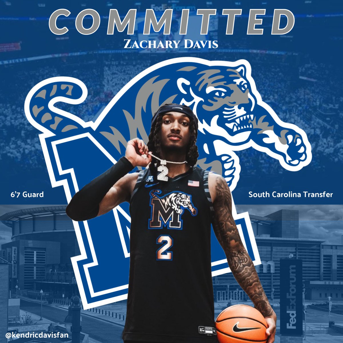 Ⓜ️emphis Sports (@kendricdavisfan) on Twitter photo South Carolina transfer Zachary Davis (<a href="/zacharydavis2_/">Zachary Davis</a>) has committed to MemphisⓂ️🐅
Davis is a 6'7 guard who averaged 8.2 points and 4.6 rebounds in his junior year. He is also a great defender who will see a lot of improvement in Memphis's system
Huge pickup for the Tigers🔥 South Carolina transfer Zachary Davis (<a href="/zacharydavis2_/">Zachary Davis</a>) has committed to MemphisⓂ️🐅
Davis is a 6'7 guard who averaged 8.2 points and 4.6 rebounds in his junior year. He is also a great defender who will see a lot of improvement in Memphis's system
Huge pickup for the Tigers🔥