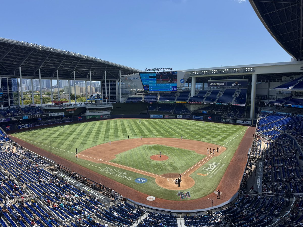 Roof open today here at loanDepot Park.