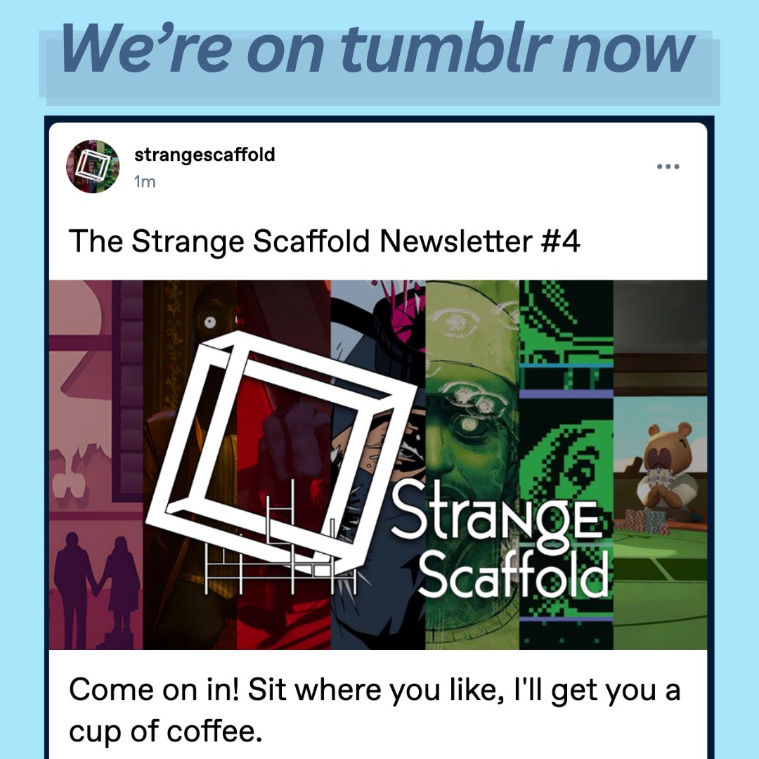 Missed our Newsletter? Don't worry! We're going to be putting them all on Tumblr starting with the most recent edition!   

(we may also post unhinged things on tumblr so if you're a little sicko like us, follow)

tumblr.com/blog/strangesc…