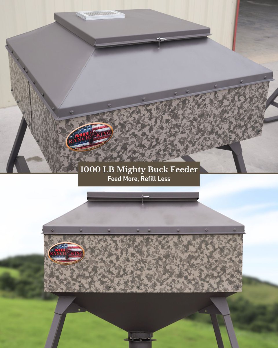 MBranchking's tweet photo. 1000 LB Capacity – Feed More, Refill Less 🔹 Built for Extended Feeding &amp; High-Activity Areas, the 1000 LB Mighty Buck Feeder holds more feed, requires fewer refills, and keeps deer returning consistently for better hunting opportunities.
#HuntingGear #GameFeeder #DeerHunting https://t.co/tV3F8E0FRG