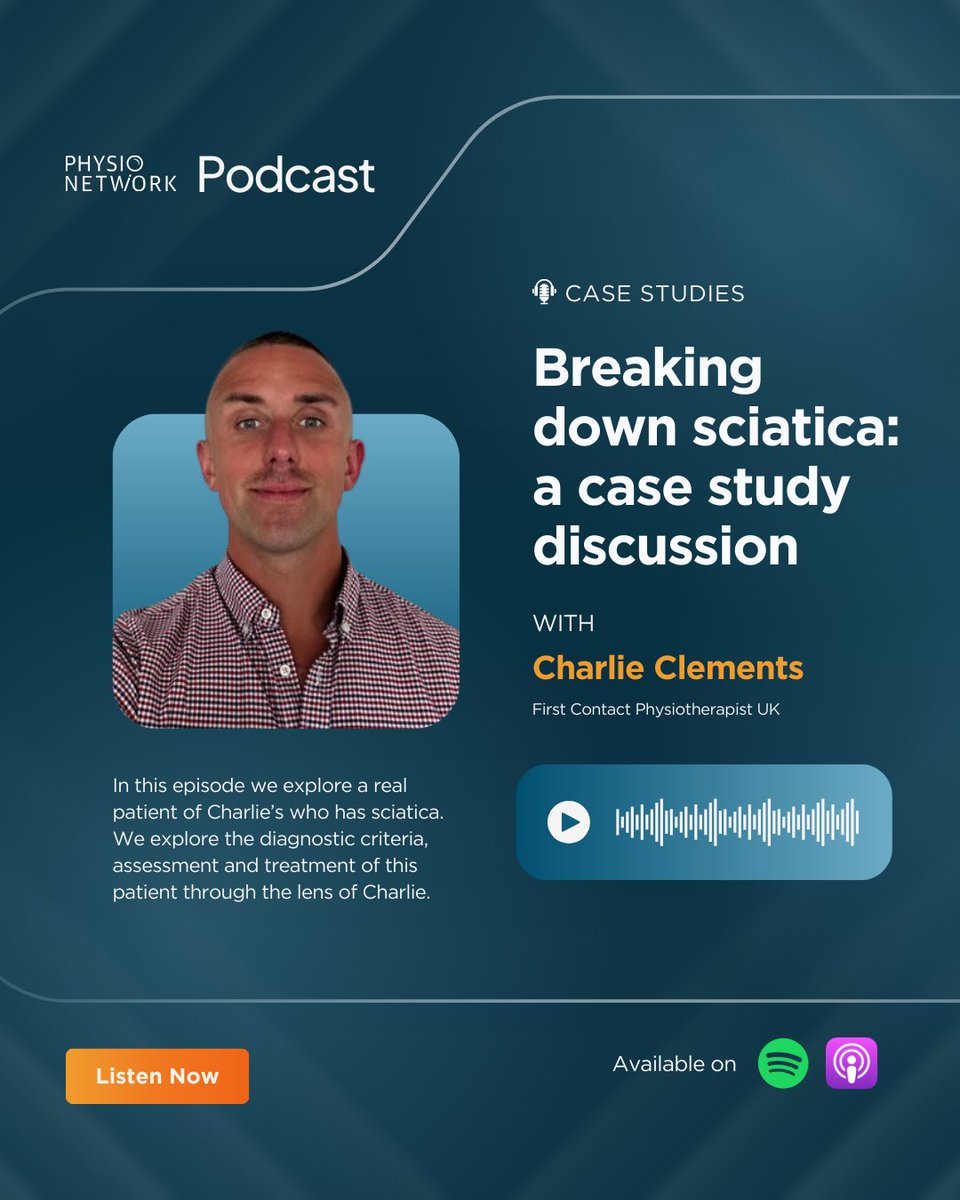 Physio Network (@physionetwork) on Twitter photo 👉🏻 We have just launched a new episode of Case Studies Breaking down sciatica <a href="/clementscharl96/">Charlie Clements</a>
😎 In this episode, Charlie takes us through an extremely interesting case of a patient who presented to the clinic with sciatica.
📲 Listen now:
🔗 physio.network/sciaticapodcast 👉🏻 We have just launched a new episode of Case Studies Breaking down sciatica <a href="/clementscharl96/">Charlie Clements</a>
😎 In this episode, Charlie takes us through an extremely interesting case of a patient who presented to the clinic with sciatica.
📲 Listen now:
🔗 physio.network/sciaticapodcast