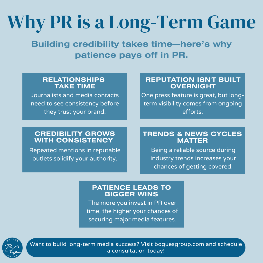 📢 PR builds long-term credibility. Consistent strategy and media relationships are key.

💡 Ready to grow your PR? Visit boguesgroup.com for consultation and tips!

#BoguesGroup #PublicRelations #MediaStrategy #BrandCredibility