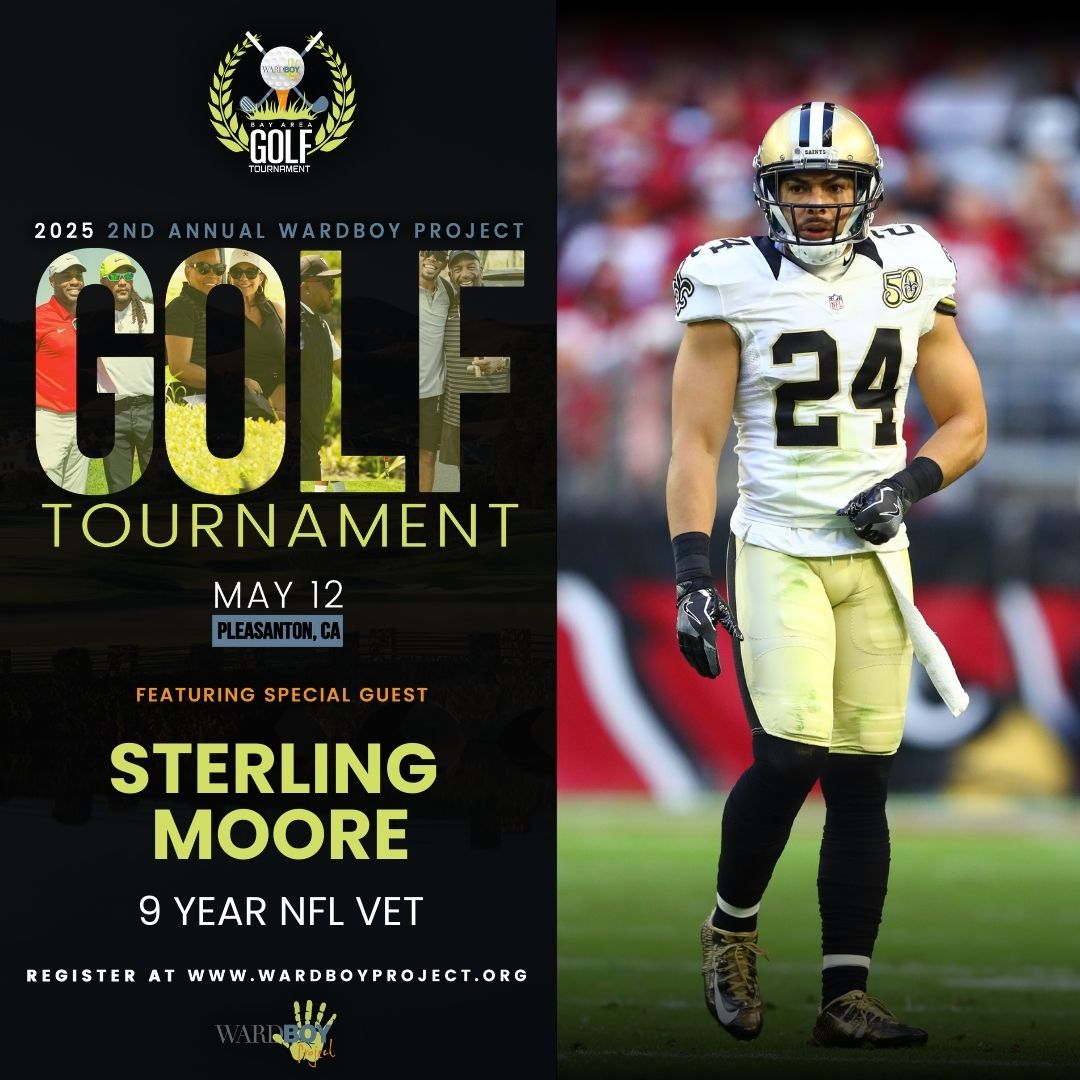 NFL Veteran Sterling Moore is joining us at the 2025 Wardboy Project Bay Area Golf Tournament! 🏈⛳️

Come swing with the pros and get a chance to meet &amp; greet @sterlingmoore on the course. Spots are limited – register today!

wardboyproject.org/event