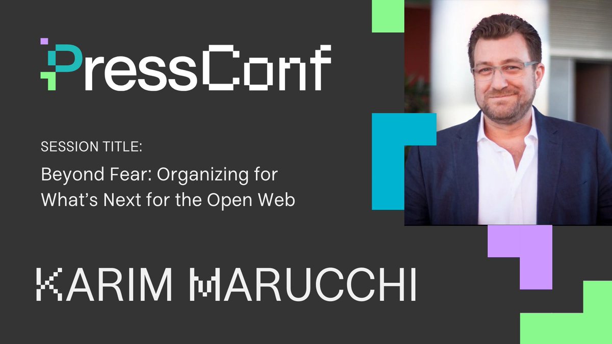 PressConf (@press__conf) on Twitter photo 🔥 Session Reveal 🔥
<a href="/karimmarucchi/">K. Marucchi</a> returns to #PressConf for a timely fireside chat:
"Beyond Fear: Organizing for What’s Next for the Open Web"
🔍 Subtitle: Navigating Uncertainty & Making the Ecosystem Future-Proof for Our Businesses
This is one you will regret not being in 🔥 Session Reveal 🔥
<a href="/karimmarucchi/">K. Marucchi</a> returns to #PressConf for a timely fireside chat:
"Beyond Fear: Organizing for What’s Next for the Open Web"
🔍 Subtitle: Navigating Uncertainty & Making the Ecosystem Future-Proof for Our Businesses
This is one you will regret not being in