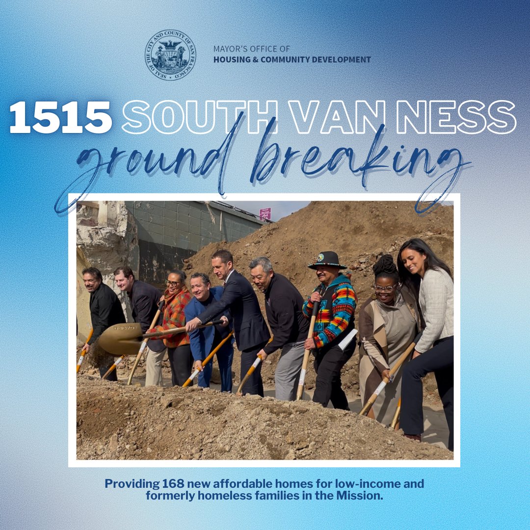 This week, we celebrated the start of construction of Casa Adelante - 1515 South Van Ness, a new 100% affordable housing development in San Francisco's Mission District. sf.gov/news-mayor-lur…