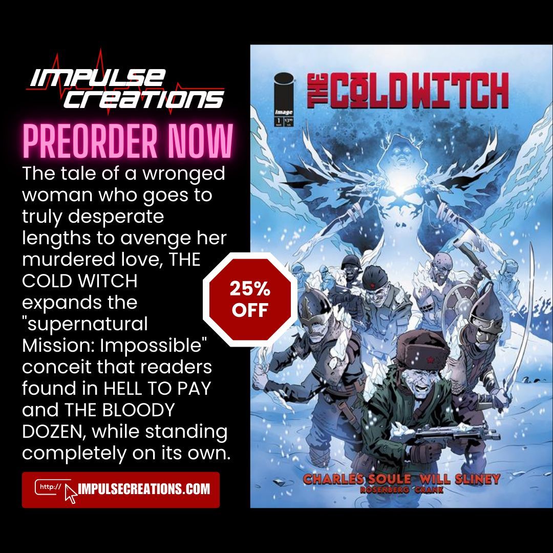 Impulse Creations (@impulsec) on Twitter photo Mission: Impossible meets **John Wick**—but with zombies—in the newest entry in SOULE and SLINEY's shared Shrouded College Universe of titles.
Preorder by Friday 4-18-25 to save 25%!
impulsecreations.com/collections/pr…
<a href="/CharlesSoule/">Charles Soule</a> <a href="/WillSliney/">Will Sliney</a> <a href="/ImageComics/">Image Comics</a> Mission: Impossible meets **John Wick**—but with zombies—in the newest entry in SOULE and SLINEY's shared Shrouded College Universe of titles.
Preorder by Friday 4-18-25 to save 25%!
impulsecreations.com/collections/pr…
<a href="/CharlesSoule/">Charles Soule</a> <a href="/WillSliney/">Will Sliney</a> <a href="/ImageComics/">Image Comics</a>