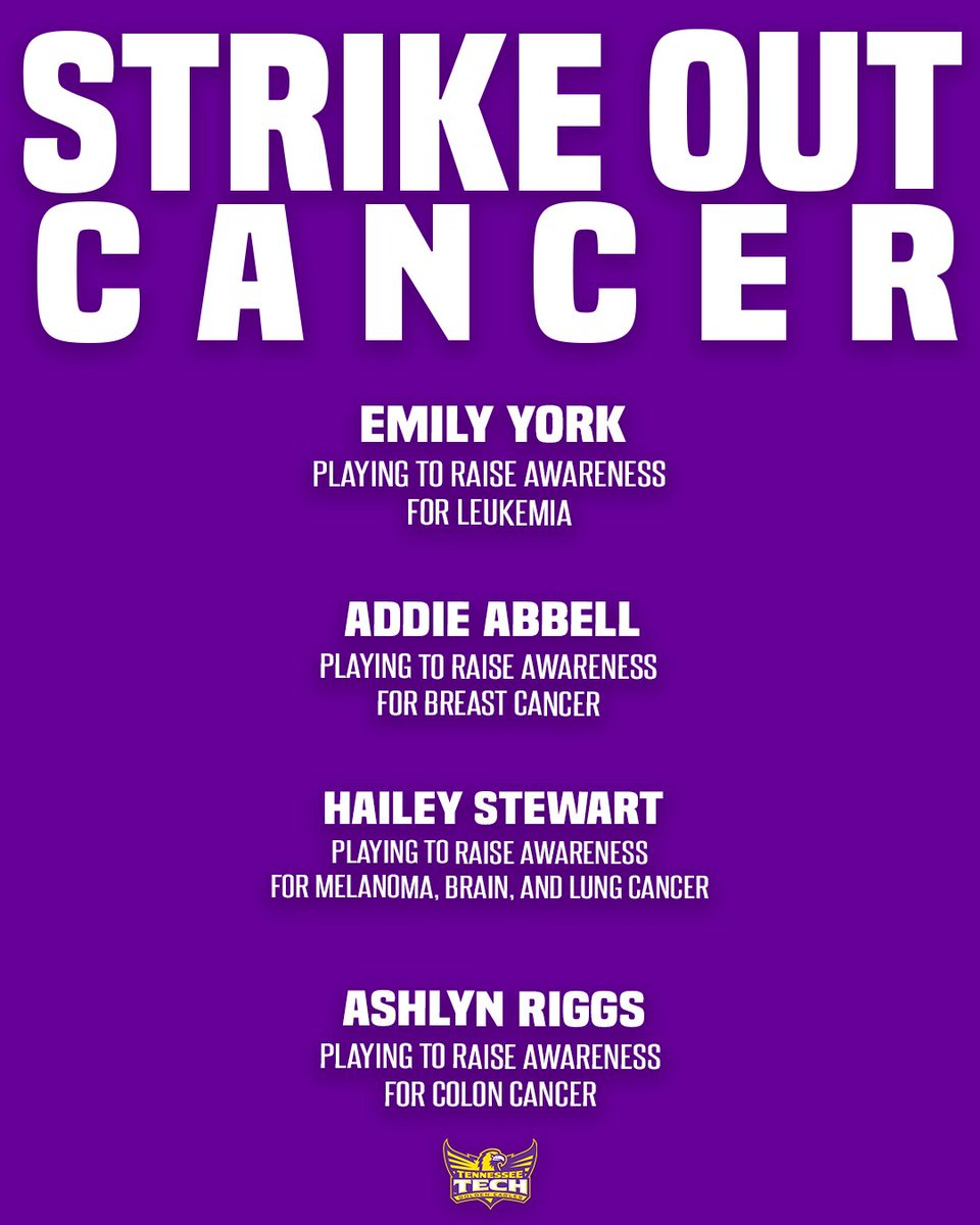Tennessee Tech Softball (@ttu_softball) on Twitter photo ๐๐๐๐๐๐ ๐๐๐ ๐พ๐ผ๐๐พ๐๐
The people behind our purpose and who we play for. 
Join us tomorrow and Saturday as we play to raise awareness for cancer. 
#WingsUp ๐๐๐๐๐๐ ๐๐๐ ๐พ๐ผ๐๐พ๐๐
The people behind our purpose and who we play for. 
Join us tomorrow and Saturday as we play to raise awareness for cancer. 
#WingsUp