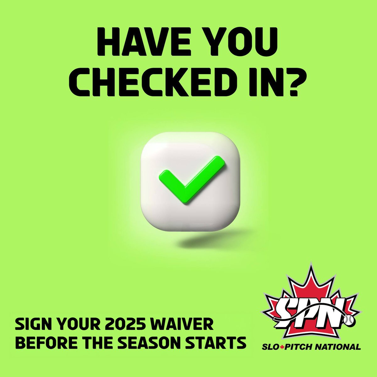 It’s the middle of April; what are you waiting for?
Sign your waiver today and get ready to play ball!

slo-pitch.com

#playslopitch #registration #ballseason #slopitch
