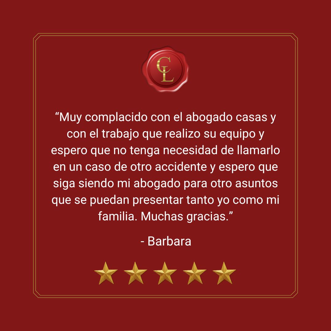 Words like these remind us why we do what we do.

 Gracias Barbara por confiar en nosotros con su caso. 
Siempre estamos aquí para ayudar a nuestra comunidad cuando más nos necesitan. ¿Necesitas ayuda con tu caso? Llámanos hoy para una consulta gratuita.