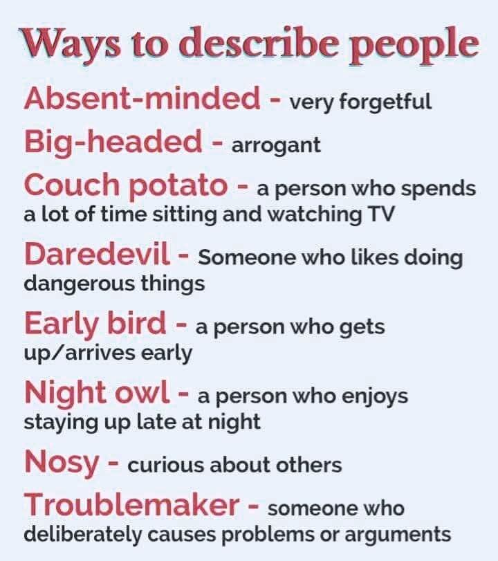 Ways to describe people