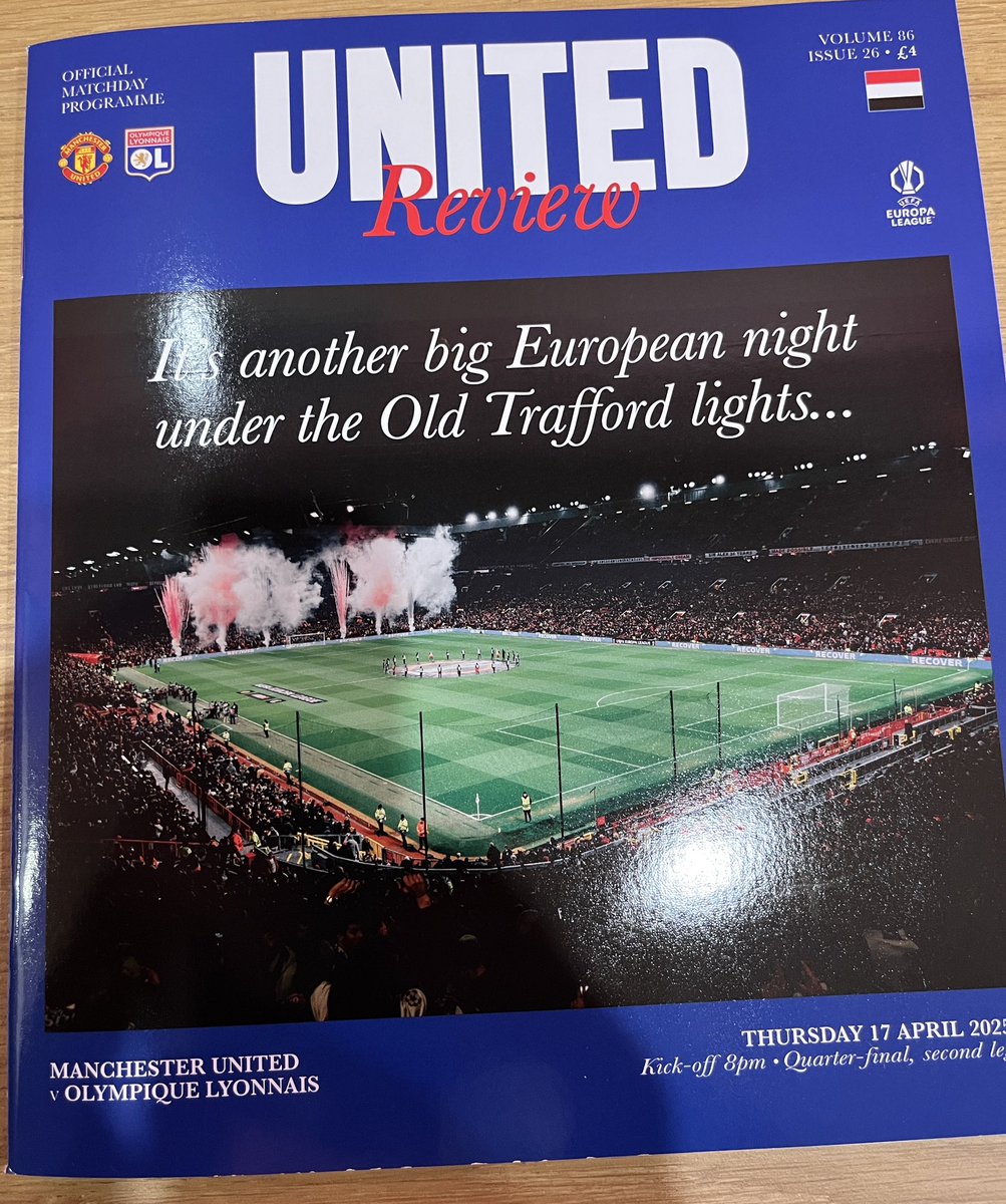 It’s Thursday and #EuropaLeague Quarter Final 2nd leg at #OldTrafford #ManUtd v #Lyon. A draw in the 1st leg. Utd unbeaten in the Europa League this season - 11 games, but…Lyon are unbeaten in their last 12 away EL games. Utd record in UEFA penalty shoot-outs W1 L3, Lyon W1 L2