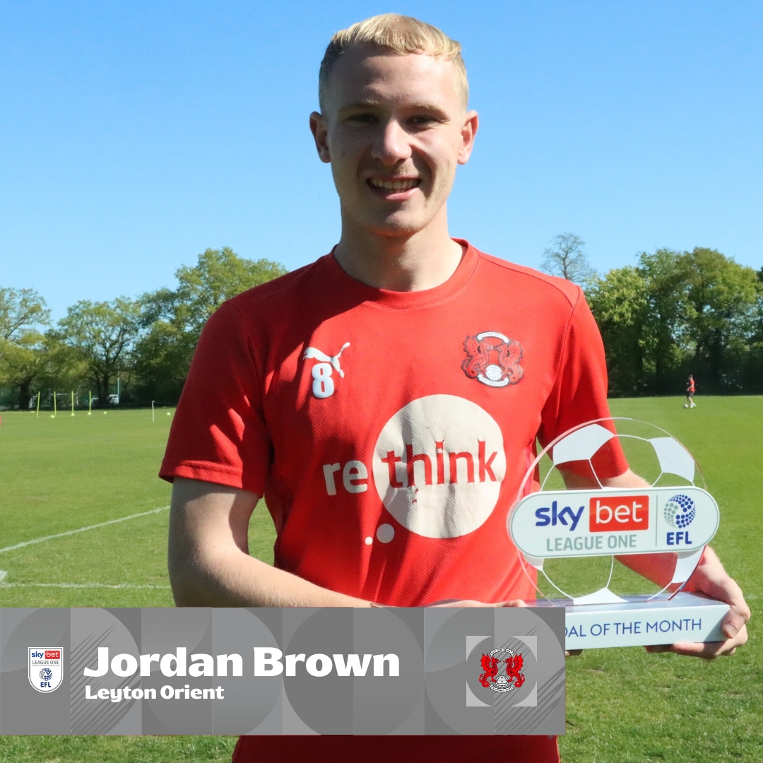 🏆 <a href="/leytonorientfc/">Leyton Orient FC</a>'s Jordan Brown is March's <a href="/SkyBet/">Sky Bet</a> Goal of the Month winner following his superb strike against Charlton 👏

#EFL | #SkyBetLeagueOne