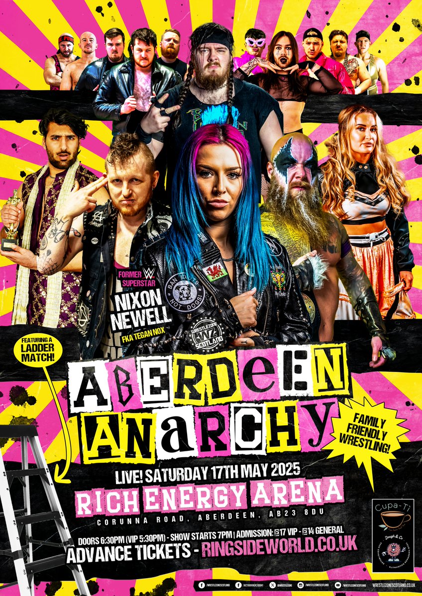 The official Aberdeen Anarchy 2025 event poster!

VIP ticket - £17, 5:30pm entry
GA ticket - £14, 6:30pm entry 

Tickets- ringsideworld.co.uk/events.php?id=…