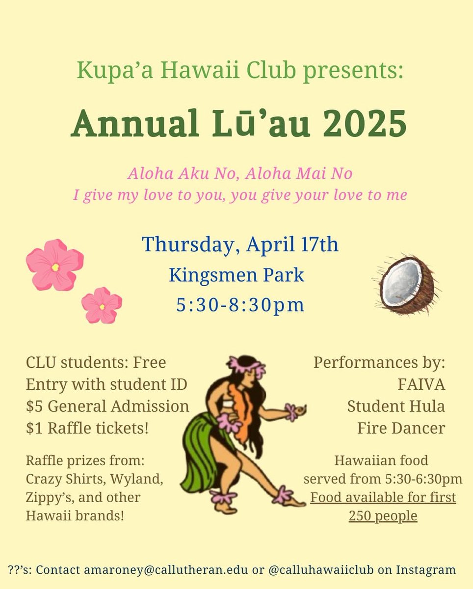 Go check out the Lū’au put on by Cal Lu’s Kupa’a Hawaii Club tonight! 🤙🏽