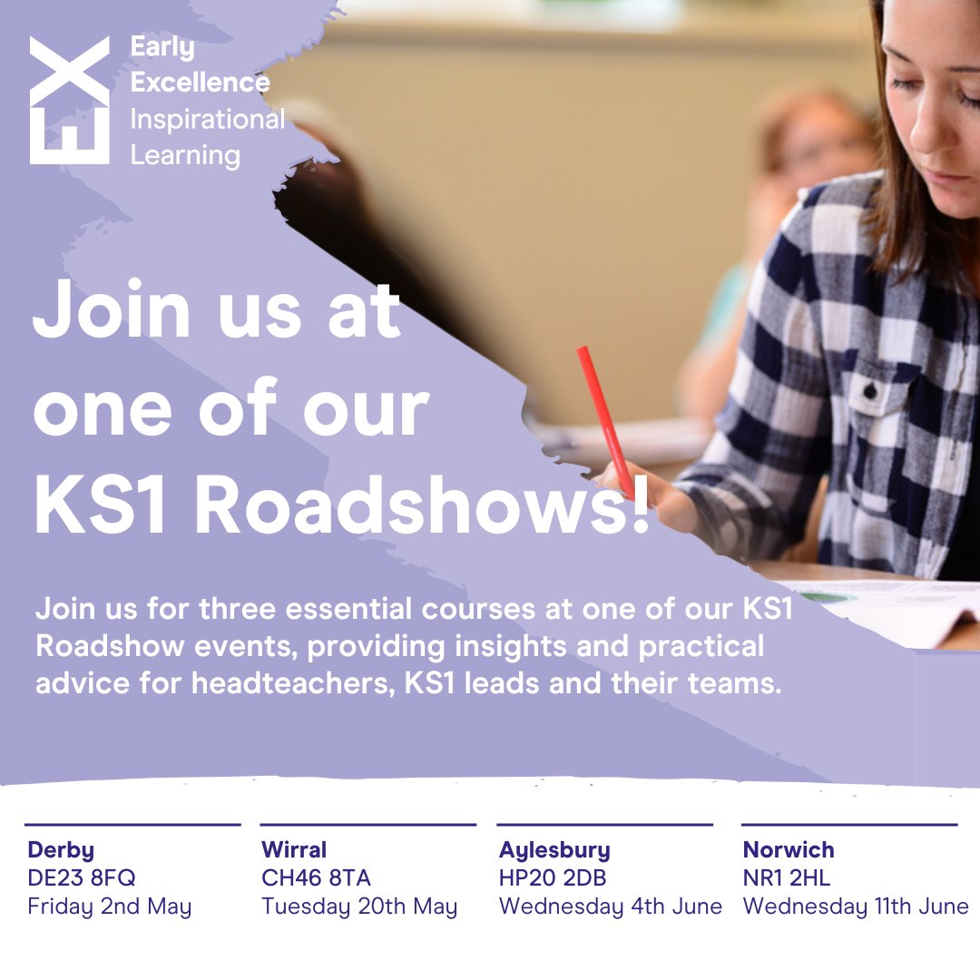 🚐 We’re back on the road with our KS1 Roadshows—bringing immersive CPD straight to you!

Join us for 3 essential courses to enhance your KS1 practice &amp; provision.

📍Find your local roadshow &amp; book now - eu1.hubs.ly/H0jndvD0