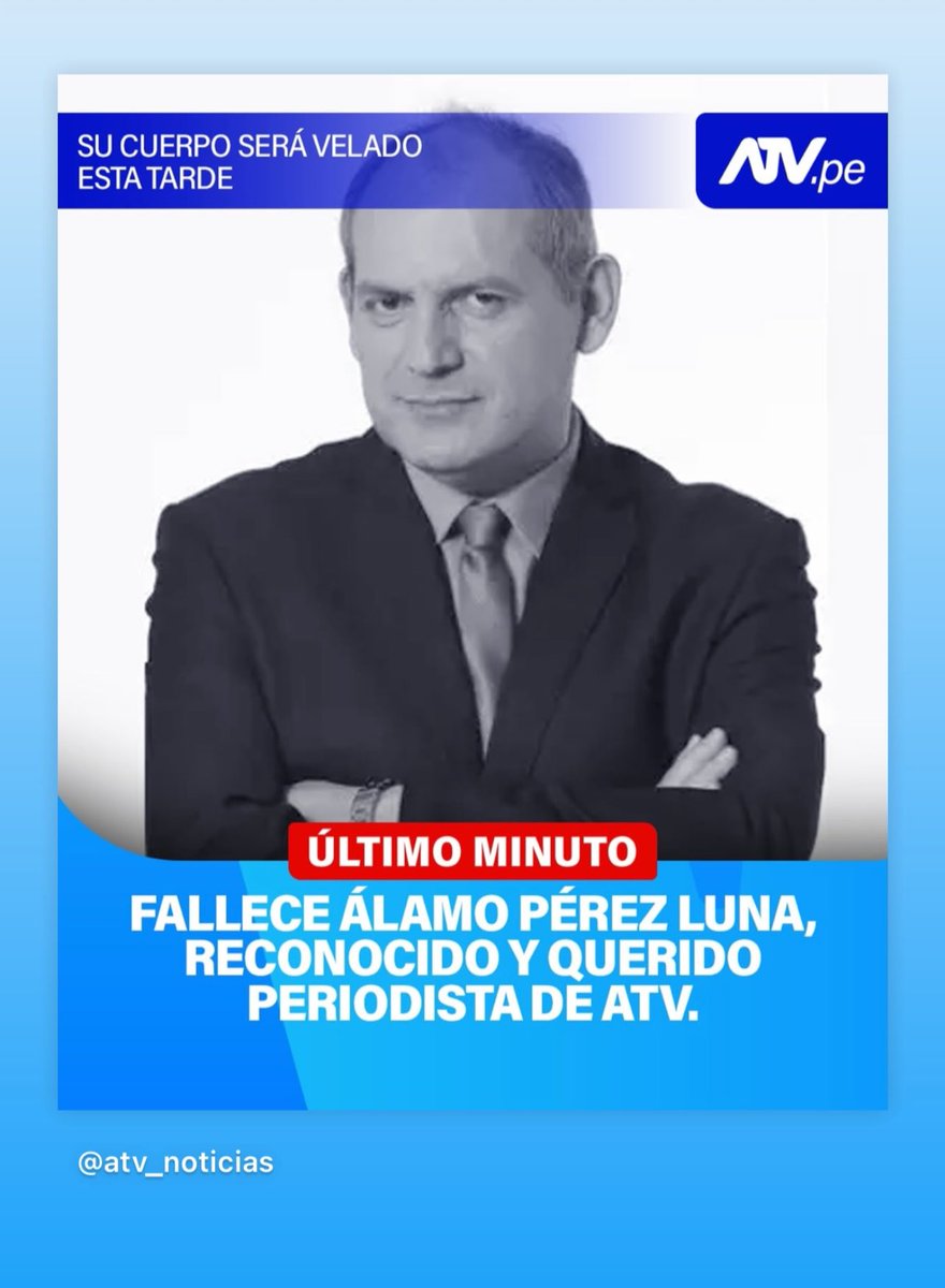Álamo Pérez Luna, el ícono del periodismo peruano fallece a los 61 Años atv.pe/noticia/fallec… <a href="/atvpe/">ATV</a> <a href="/atv_noticias/">ATV Noticias</a>