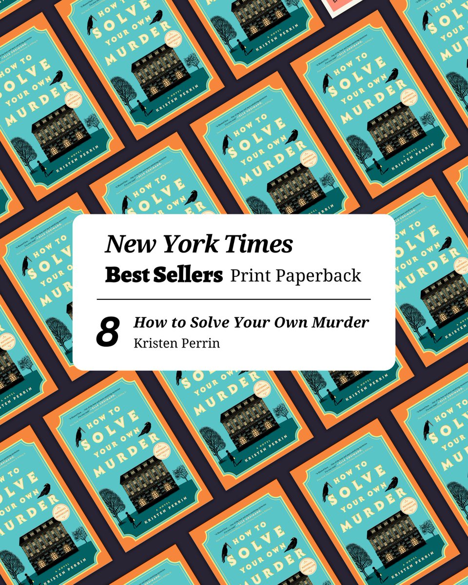 Dutton Books (@duttonbooks) on Twitter photo HOW TO SOLVE YOUR OWN MURDER has landed on the <a href="/nytimes/">The New York Times</a> bestseller list in paperback! 🧡 Join us in congratulating <a href="/Kristen_Perrin/">Kristen Perrin</a>.
This feel good whodunit is a must-read for fans of Only Murders in The Building and Knives Out. Pick up your copy now: bit.ly/43YMB34 HOW TO SOLVE YOUR OWN MURDER has landed on the <a href="/nytimes/">The New York Times</a> bestseller list in paperback! 🧡 Join us in congratulating <a href="/Kristen_Perrin/">Kristen Perrin</a>.
This feel good whodunit is a must-read for fans of Only Murders in The Building and Knives Out. Pick up your copy now: bit.ly/43YMB34