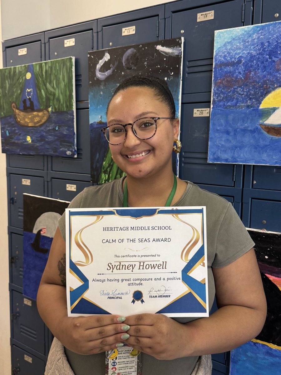 Sheila Shimmick (@hmsshimmick) on Twitter photo Congrats to Mrs. Howell! She received the Calm of the Seas Award for having great composure and a positive attitude! We are glad you are at HMS!
#TeamHMS ππ <a href="/HeritageBroncos/">Heritage Broncos</a> Congrats to Mrs. Howell! She received the Calm of the Seas Award for having great composure and a positive attitude! We are glad you are at HMS!
#TeamHMS ππ <a href="/HeritageBroncos/">Heritage Broncos</a>
