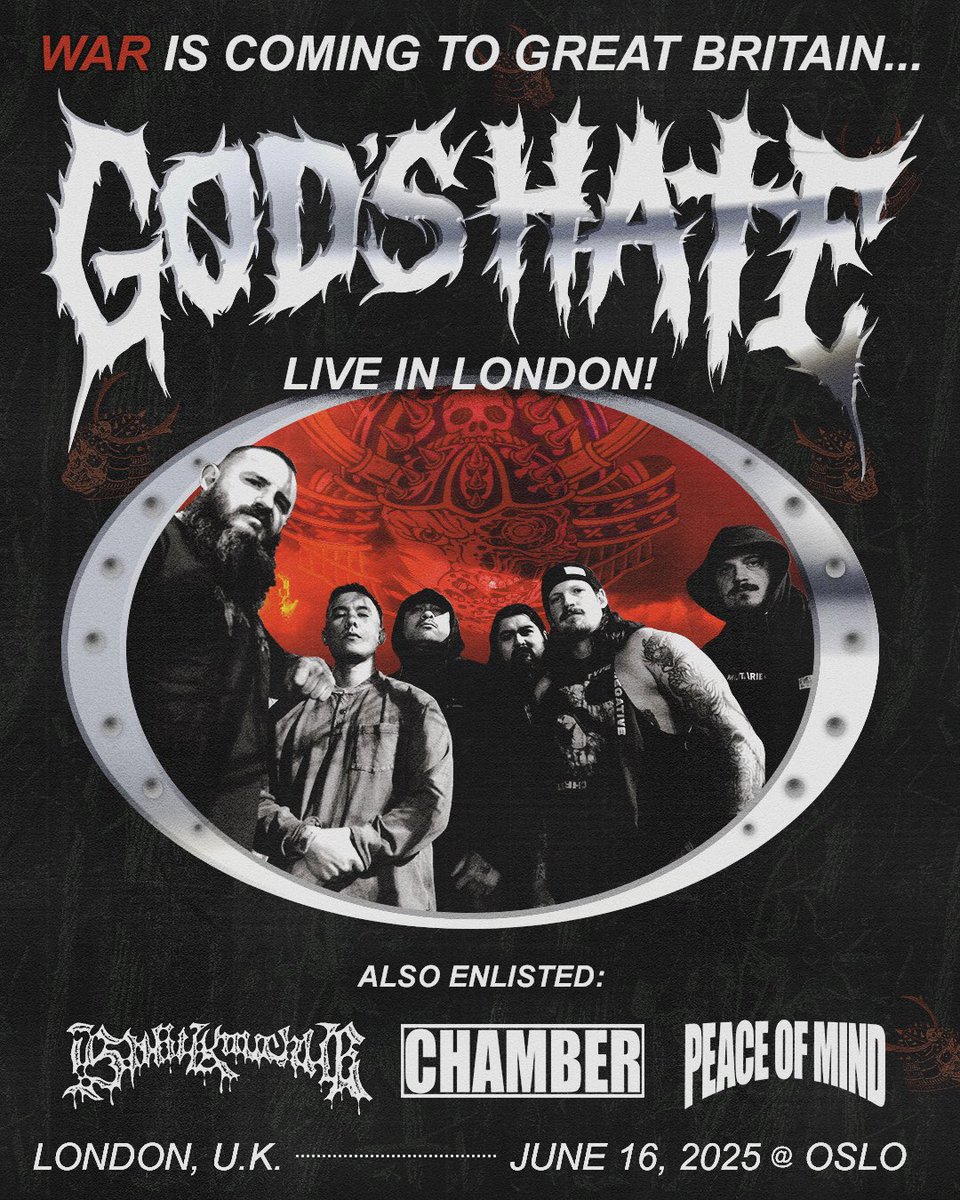GOD’S HATE FIRST EVER LONDON SHOW.

WITH SPLITKNUCKLE, CHAMBER AND PEACE OF MIND.

TICKETS AVAILABLE NOW: moraldecay.bigcartel.com/product/god-s-…