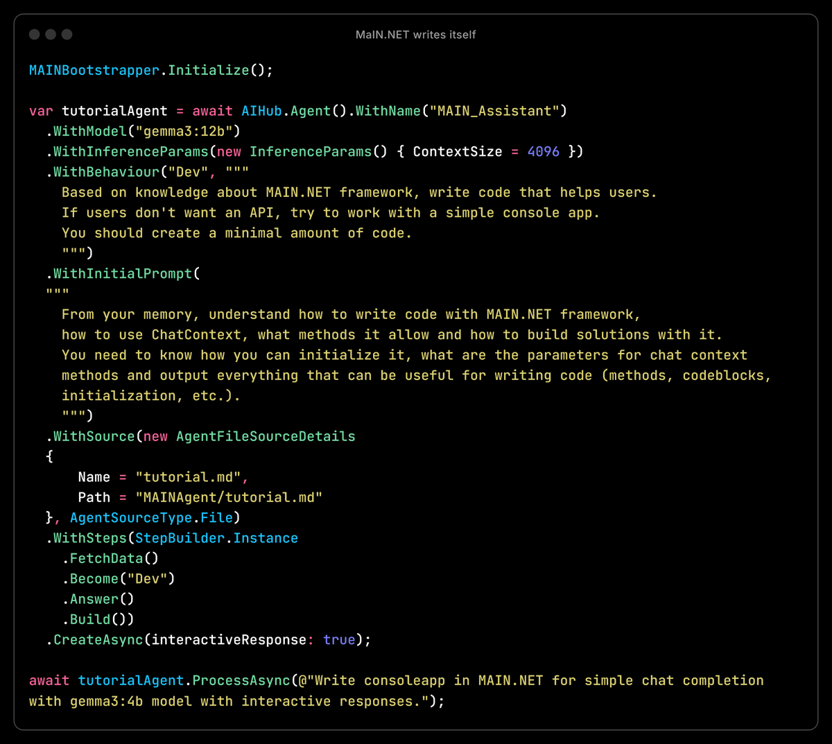 wiseDev_coder's tweet image. MaIN Agent that can write code using MaIN. It's a bit recursive, I know, but hey, maybe at some point I will not have to maintain this package as it will maintain itself.
👌Repository: github.com/wisedev-code/M…