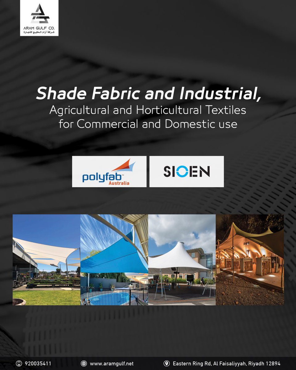 aramgulf_co's tweet image. بأعلى جودة من Polyfab و Sioen – نوفر حلول تظليل متكاملة تناسب جميع احتياجاتكم.

لمعرفة المزيد من المعلومات زوروا موقعنا الالكتروني :
aramgulf.net

للمزيد من المعلومات، تواصلوا معنا على [920035411]

#ارام_الخليج_للتجارة #polyfab #sioen #aramgulf #riyadh #saudiarabia