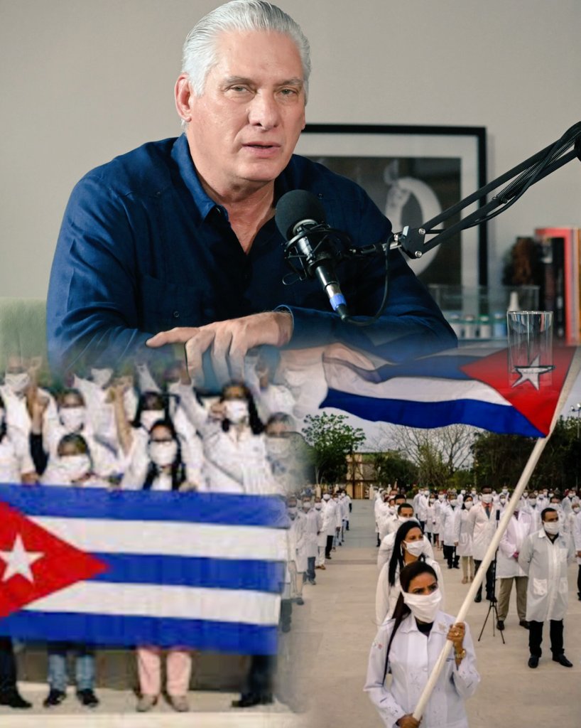 Nuestro presidente <a href="/DiazCanelB/">Miguel Díaz-Canel Bermúdez</a> en el Post Cat Desde La Presidencia dijo:
«Obras son amores. Y mentiras no matan verdades tan poderosas como la noble misión de las brigadas médicas cubanas».
#CubaPorLaVida #CubaPorLaSalud #YoSigoAMiPresidente