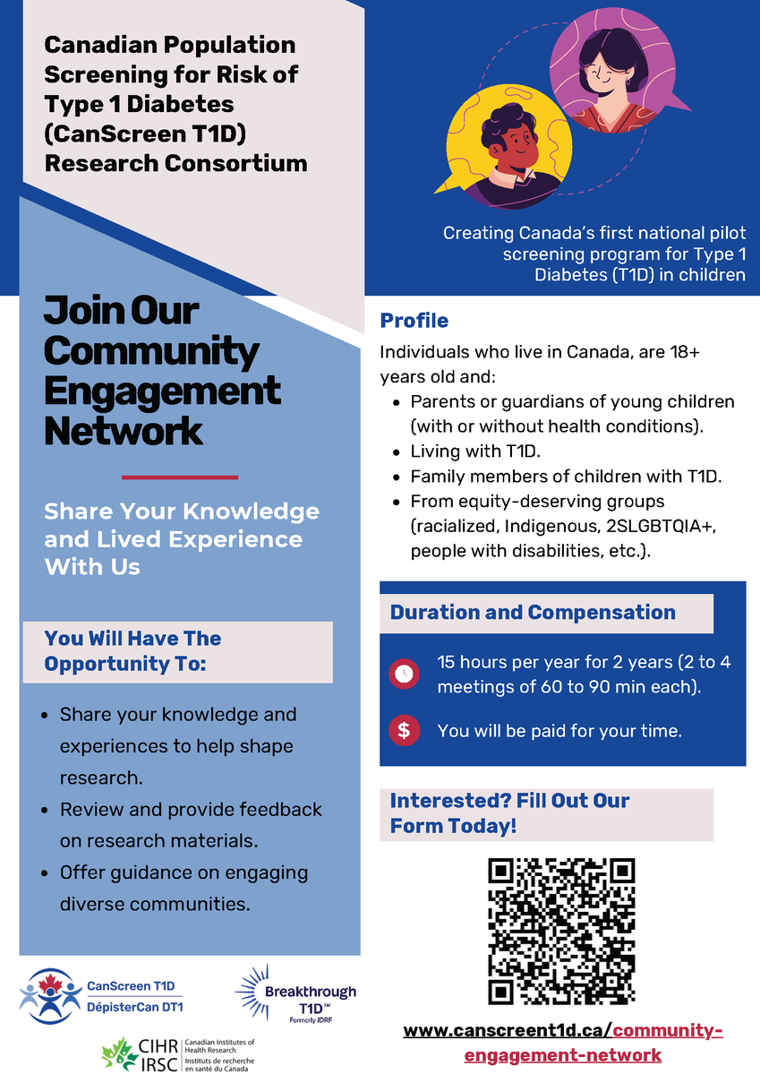 DREAM_Theme (@dream_diabetes) on Twitter photo 📣 Help shape Canada’s first #T1D screening program for kids! Join the <a href="/canscreent1d/">CanScreen T1D Research Consortium</a> T1D Community Engagement Network—we’re looking for parents, caregivers, lived experience & more💬more info: canscreent1d.ca/community-enga… #Type1Diabetes <a href="/JonMcGavock/">JonMcGavock</a> <a href="/CHRIManitoba/">CHRIM</a> <a href="/BreakthroughT1D/">Breakthrough T1D</a> 📣 Help shape Canada’s first #T1D screening program for kids! Join the <a href="/canscreent1d/">CanScreen T1D Research Consortium</a> T1D Community Engagement Network—we’re looking for parents, caregivers, lived experience & more💬more info: canscreent1d.ca/community-enga… #Type1Diabetes <a href="/JonMcGavock/">JonMcGavock</a> <a href="/CHRIManitoba/">CHRIM</a> <a href="/BreakthroughT1D/">Breakthrough T1D</a>