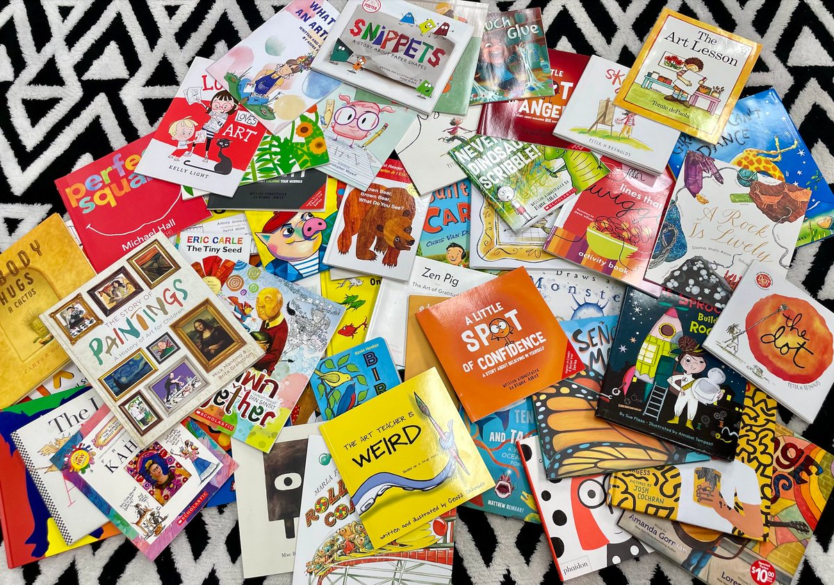 👀Check out ALL of these books👀 I cannot thank <a href="/BPSFNE/">BPS Foundation</a> and <a href="/BerthaBarberPTA/">Bertha Berber PTA</a> enough for helping me start this ✨PERFECT✨ collection for our young artists 🤩 <a href="/BerthaBobcats/">Bertha Barber Elem</a> #teamBPS #bpsne