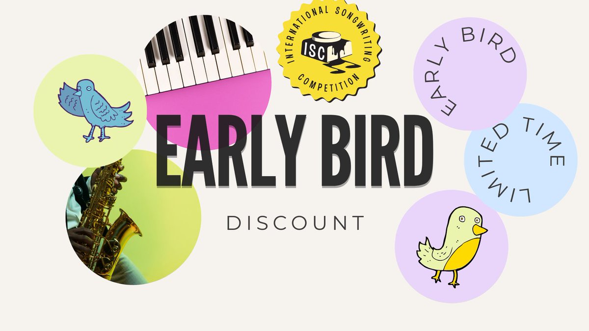 Take advantage of the Early Bird rate while it lasts—and get your work in front of top industry judges before the rush —just $25 per category! 

Enter at tinyurl.com/4f6pbnej
#isc25 #songwriter #singersongwriter #songwriting #writing #earlybird #music #songs