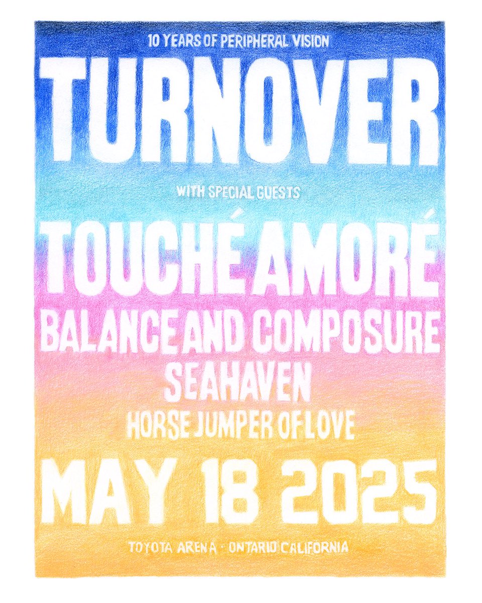 5/18 w/ <a href="/turnoverva/">Turnover</a> <a href="/ToucheAmore/">Touché Amoré</a> <a href="/balanceandcomp/">BALANCE & COMPOSURE</a> <a href="/horsejol/">Horse Jumper of Love</a>