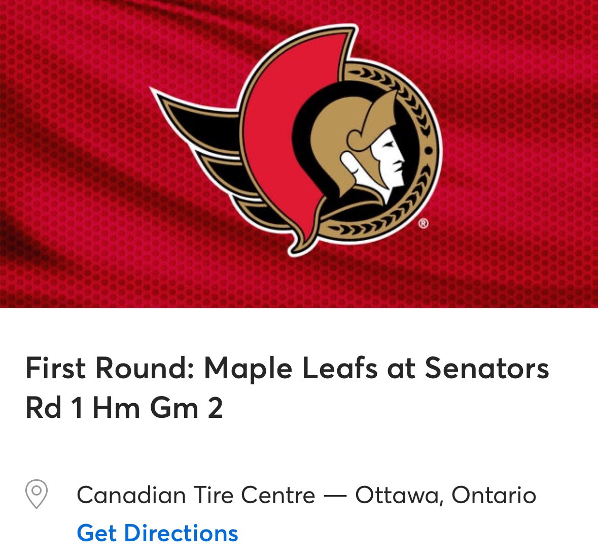 SENSible_Views's tweet image. Happy to report that I’ll be in the building for Game 4! #GoSensGo #Sensarmy