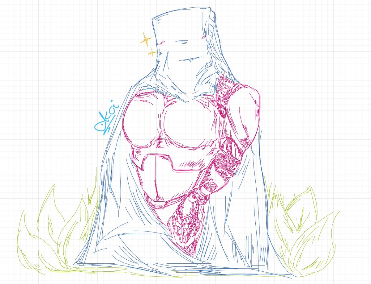 not_koi_fish's tweet image. Small fanart piece I posted for the admin!

(I have suffered gruesome hours for that arm alone.. 😔)