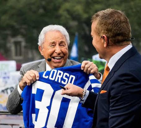 DukeFootballrdt's tweet photo. Living Legend. Honored we got to host you. 

Enjoy a well deserved retirement Lee Corso! https://t.co/s8TQIhg6ca