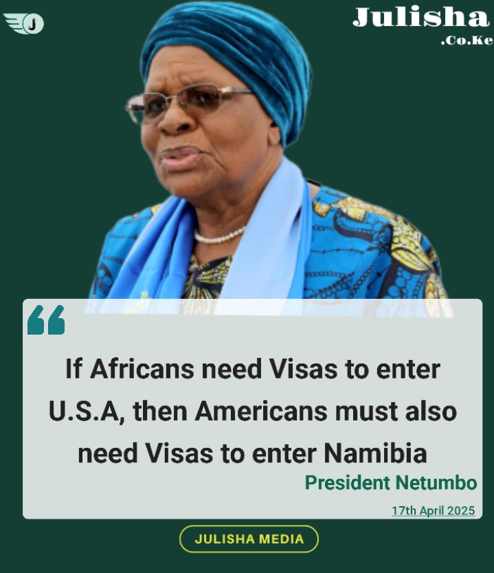 Goddie_Ke's tweet image. Namibian President Dr. Netumbo Nandi-Ndaitwah : If Africans need Visas to enter U.S.A, Americans must also need Visas to enter Namibia