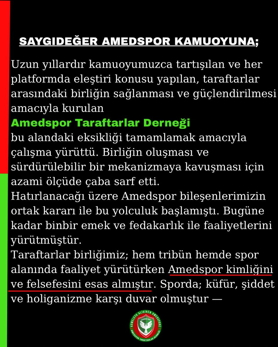 amedspordernek's tweet photo. Saygıdeğer Amedspor Kamuoyuna ! https://t.co/B16pmf85z7