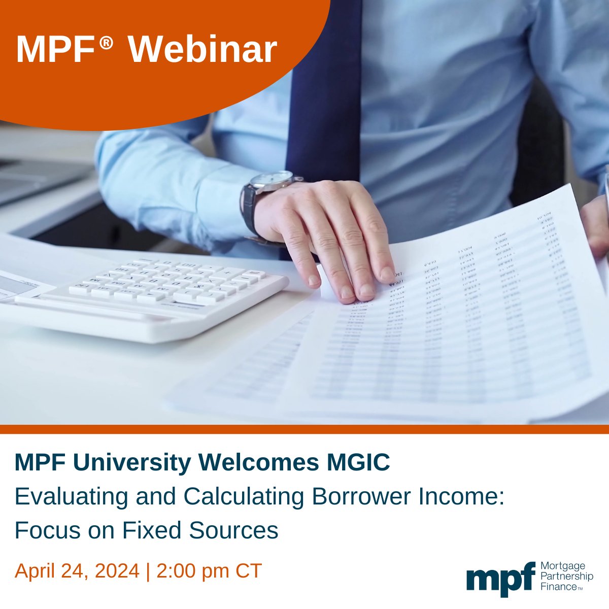 MPFProgram's tweet image. Struggling with underwriting variable income? Join our upcoming webinar, featuring @MGIC, to master the complexities of commission, overtime, bonuses, and shift differentials. Register here: bit.ly/4j7rrEd