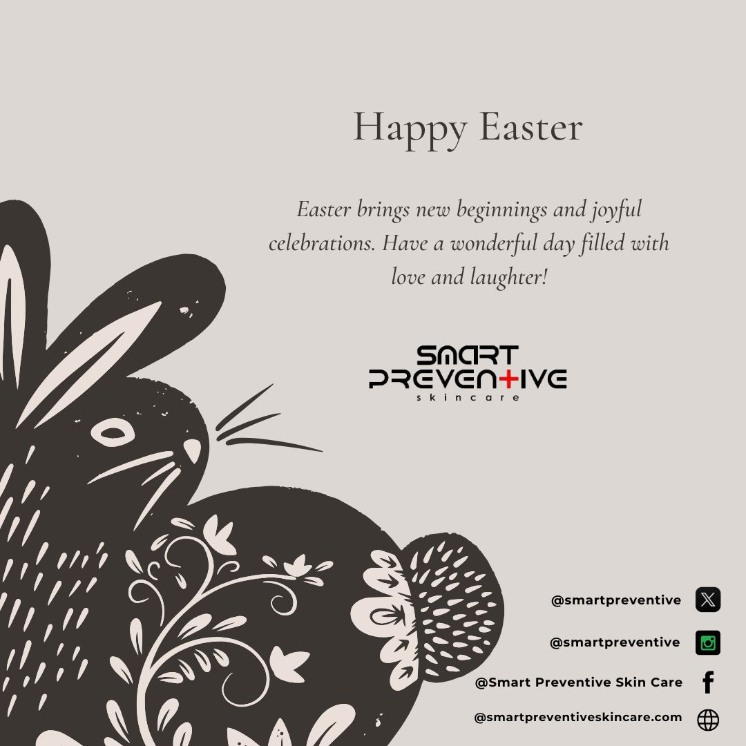 SmartPreventive's tweet image. 🌸 Happy Easter from Smart Preventive Skin Care! 🌸
As we celebrate new beginnings and fresh starts, let this be a gentle reminder that your skin deserves a fresh start too. 🌼
Wishing you a joyful Easter filled with warmth, wellness, and glowing skin. 💖
#SmartPreventiveSkinCare