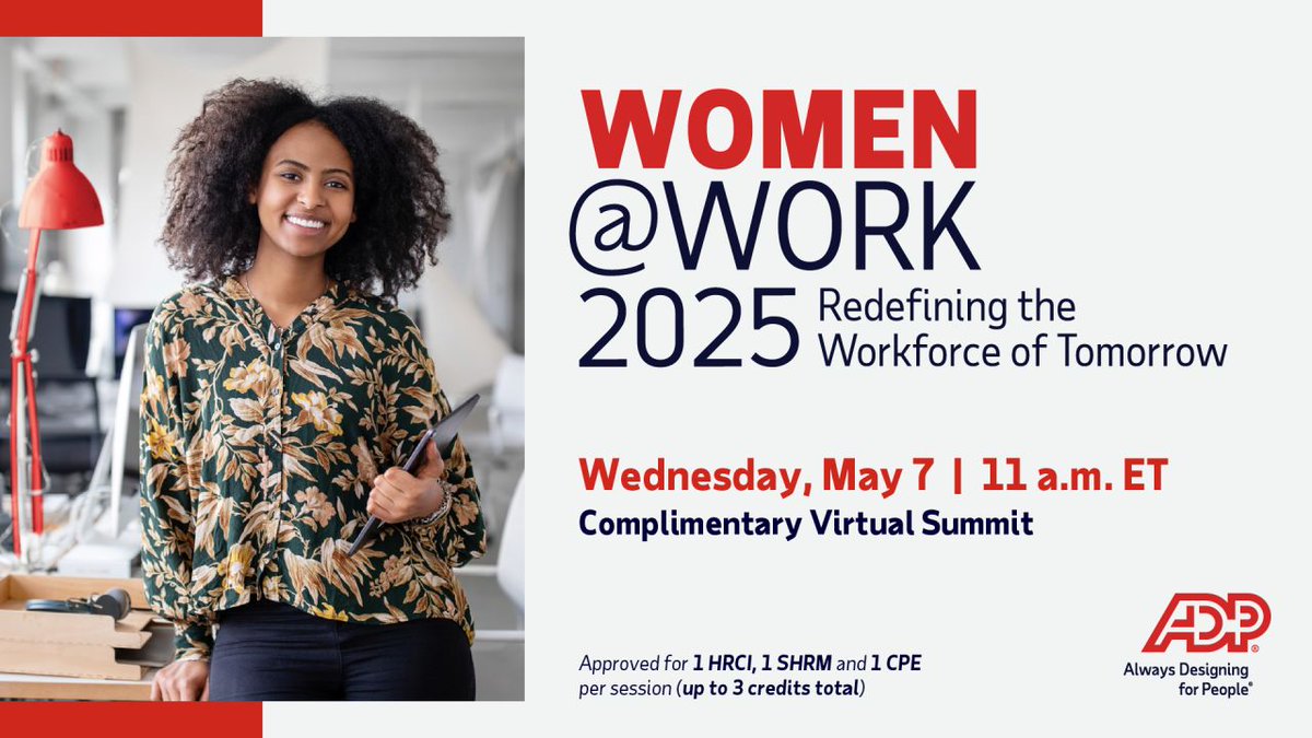 ADPCarlos's tweet photo. Don’t miss this important conversation — prioritize your people while keeping pace with technologies that are redefining how we work. Registration is open! https://t.co/CNYJgC1FCM https://t.co/SjnTPEaQGs